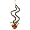 Fashionable Women's Stainless Steel Beaded Necklace With Flower Shape And Polished Plating