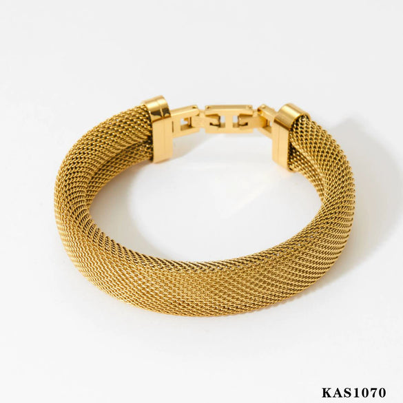 Fashionable Women's Stainless Steel Electroplated Geometric Design Bracelet