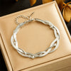 Fashionable Women's Stainless Steel Woven Three Chain Cross Bracelet With Electroplating