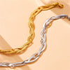Fashionable Women's Stainless Steel Woven Three Chain Cross Bracelet With Electroplating