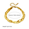 Fashionable Women's Stainless Steel Woven Three Chain Cross Bracelet With Electroplating