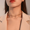 Women's Alloy Thick Chain Necklace with Electroplating Treatment and Geometry Pattern Cross Chain for Fashion Commuter