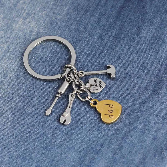 Father'S Day Gift Gadget Set Personalized Pendant Keychain I Love You Peach Heart Pendant Keychain Gooddiy Wholesale