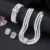 Faux Pearl Rhinestone Alloy Jewelry Set With Diamond Setting For Women French Retro Elegant Light Luxury Style