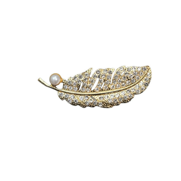 Feather Brooch Zinc Alloy Electroplated Luxury Allmatch Accessories For Women And Unisex
