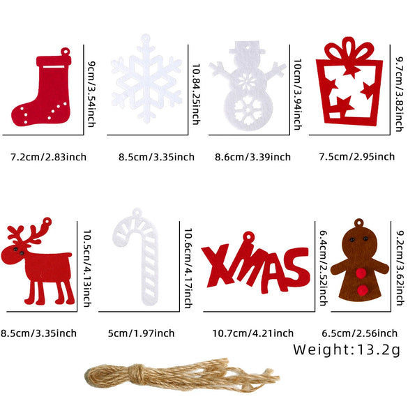 Felt Pendant Ornaments Christmas Tree Decorations Nonwoven Snowman Ornaments Party Decoration