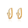 Female Earring Copper Platinum Gold Inlaid Zircon Oval Geometric Heartshaped