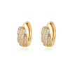Female Earring Copper Platinum Gold Inlaid Zircon Oval Geometric Heartshaped