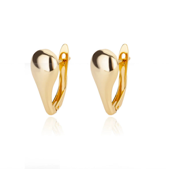 Female Earring Copper Platinum Gold Inlaid Zircon Oval Geometric Heartshaped