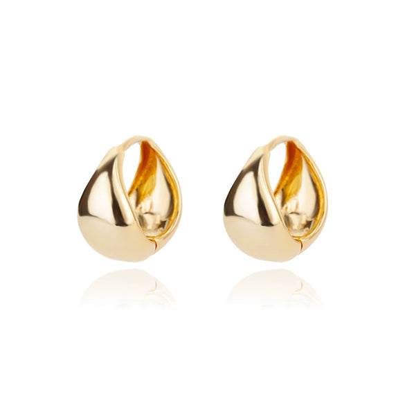 Female Earring Copper Platinum Gold Inlaid Zircon Oval Geometric Heartshaped