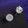 Female Earrings White Copper Electroplating Fourleaf Clover Heart Shape High Imitation Moissanite