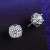 Female Earrings White Copper Electroplating Fourleaf Clover Heart Shape High Imitation Moissanite
