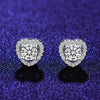 Female Earrings White Copper Electroplating Fourleaf Clover Heart Shape High Imitation Moissanite
