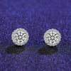 Female Earrings White Copper Electroplating Fourleaf Clover Heart Shape High Imitation Moissanite