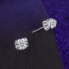 Female Earrings White Copper Electroplating Fourleaf Clover Heart Shape High Imitation Moissanite