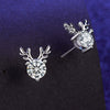 Female Earrings White Copper Electroplating Fourleaf Clover Heart Shape High Imitation Moissanite