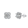 Female Earrings White Copper Electroplating Fourleaf Clover Heart Shape High Imitation Moissanite