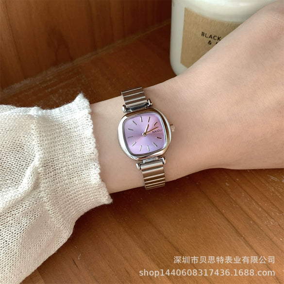 Female Fashion Metal Square Dial Quartz Watch
