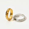 Female Hip Hop Fashion Diamond Ring In Geometric Design Stainless Steel With Electroplating Treatment