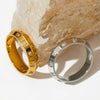 Female Hip Hop Fashion Diamond Ring In Geometric Design Stainless Steel With Electroplating Treatment
