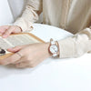 Female Leisure Alloy Case Imitation Leather Strap Round Dial Watch