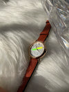 Female Leisure Quartz Watch With Colorful Fritillary Dial And Alloy Case