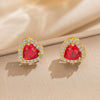 Female Necklace Titanium Steel Pendant With 18K Gold Zircon Set Heart Water Drop Bell Pattern Luxury New Style Design Sense Electroplated In Vacuum Furnace