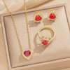 Female Necklace Titanium Steel Pendant With 18K Gold Zircon Set Heart Water Drop Bell Pattern Luxury New Style Design Sense Electroplated In Vacuum Furnace
