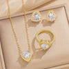 Female Necklace Titanium Steel Pendant With 18K Gold Zircon Set Heart Water Drop Bell Pattern Luxury New Style Design Sense Electroplated In Vacuum Furnace
