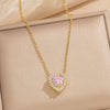 Female Necklace Titanium Steel Pendant With 18K Gold Zircon Set Heart Water Drop Bell Pattern Luxury New Style Design Sense Electroplated In Vacuum Furnace