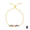 Female Pull Bracelet With Micro Inlaid Color Zircon Devil Eye And Wave Pattern Made Of Copper