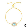 Female Pull Bracelet With Micro Inlaid Color Zircon Devil Eye And Wave Pattern Made Of Copper