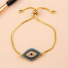 Female Pull Bracelet With Micro Inlaid Color Zircon Devil Eye And Wave Pattern Made Of Copper