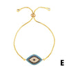 Female Pull Bracelet With Micro Inlaid Color Zircon Devil Eye And Wave Pattern Made Of Copper