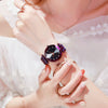 Female Student Alloy Mesh Magnet Watch With Star Pattern And Pointer Display