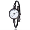 Female Student Bracelet Watch Alloy Case Imitation Leather Strap Rectangle Dial Chic Style Simple Retro