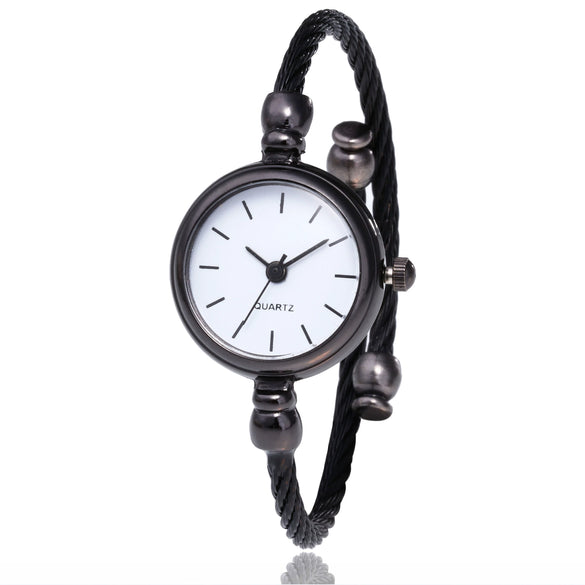 Female Student Bracelet Watch Alloy Case Imitation Leather Strap Rectangle Dial Chic Style Simple Retro