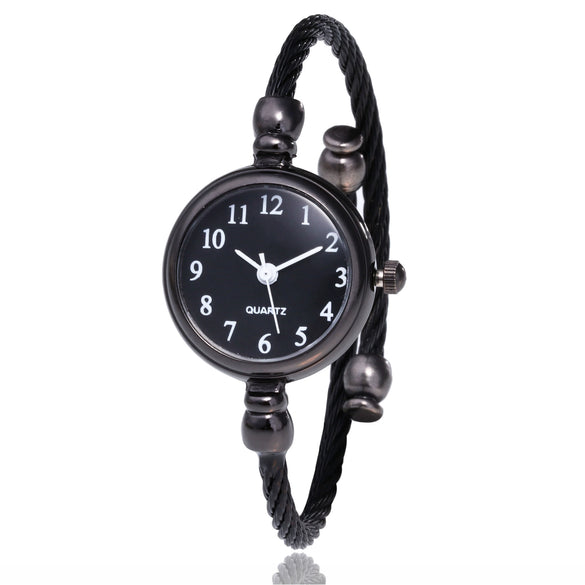 Female Student Bracelet Watch Alloy Case Imitation Leather Strap Rectangle Dial Chic Style Simple Retro