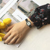 Female Student Casual Quartz Watch Alloy Case Stainless Steel Clasp Imitation Leather Strap Square Dial Antique Style
