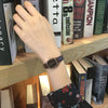 Female Student Casual Quartz Watch Alloy Case Stainless Steel Clasp Imitation Leather Strap Square Dial Antique Style