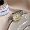 Female Student Digital Exam Watch Oval Dial Metal Case Ordinary Glass Mirror Fashion Style