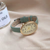 Female Student Digital Exam Watch Oval Dial Metal Case Ordinary Glass Mirror Fashion Style
