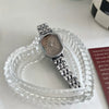 Female Student Fashion Light Luxury Square Dial Stainless Steel Band Alloy Case Quartz Watch