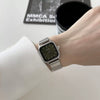 Female Student Fashion Square Alloy Case Steel Band Watch