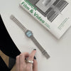 Female Student Fashion Square Alloy Case Steel Band Watch