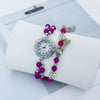 Female Student Fashionable Quartz Watch With Alloy Case Plastic Strap And Round Dial