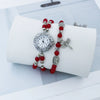 Female Student Fashionable Quartz Watch With Alloy Case Plastic Strap And Round Dial