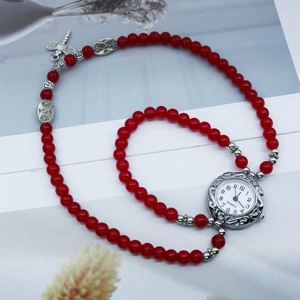 Female Student Fashionable Quartz Watch With Alloy Case Plastic Strap And Round Dial