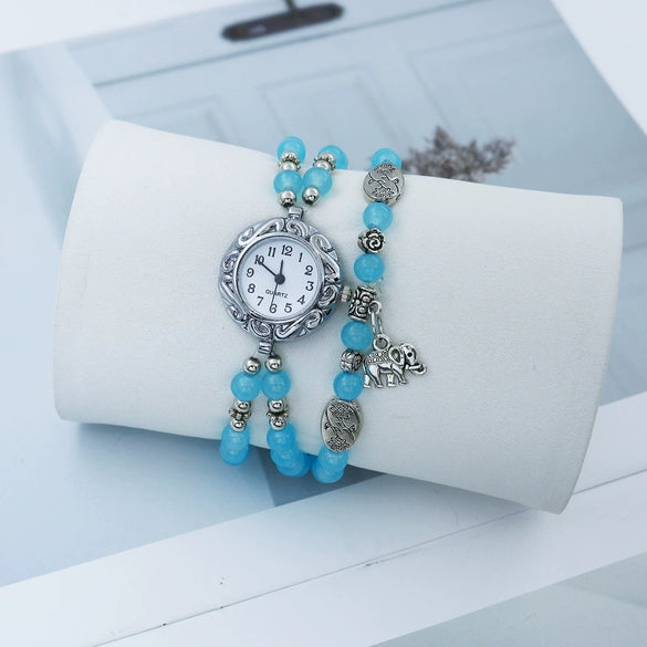 Female Student Fashionable Quartz Watch With Alloy Case Plastic Strap And Round Dial
