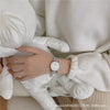 Female Student Leisure Style Alloy Case Plaid Quartz Watch